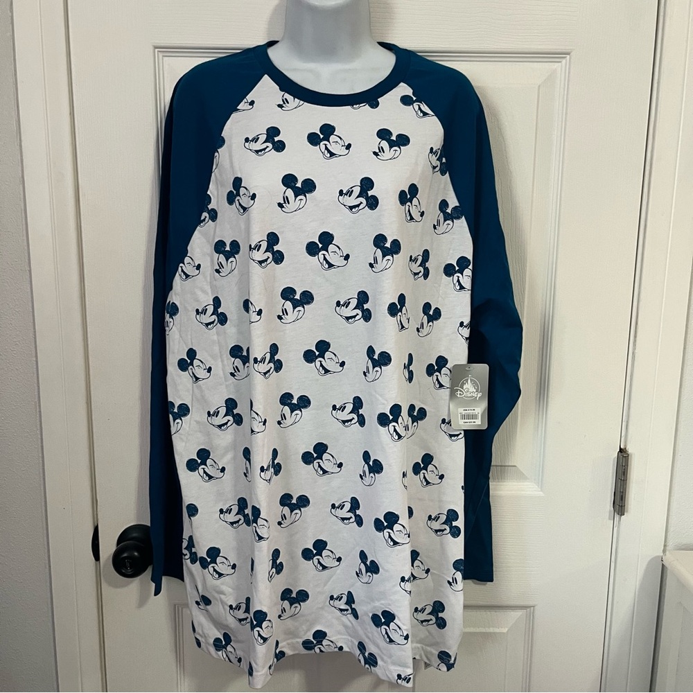 Disney Blue and White Mickey Mouse Shirt